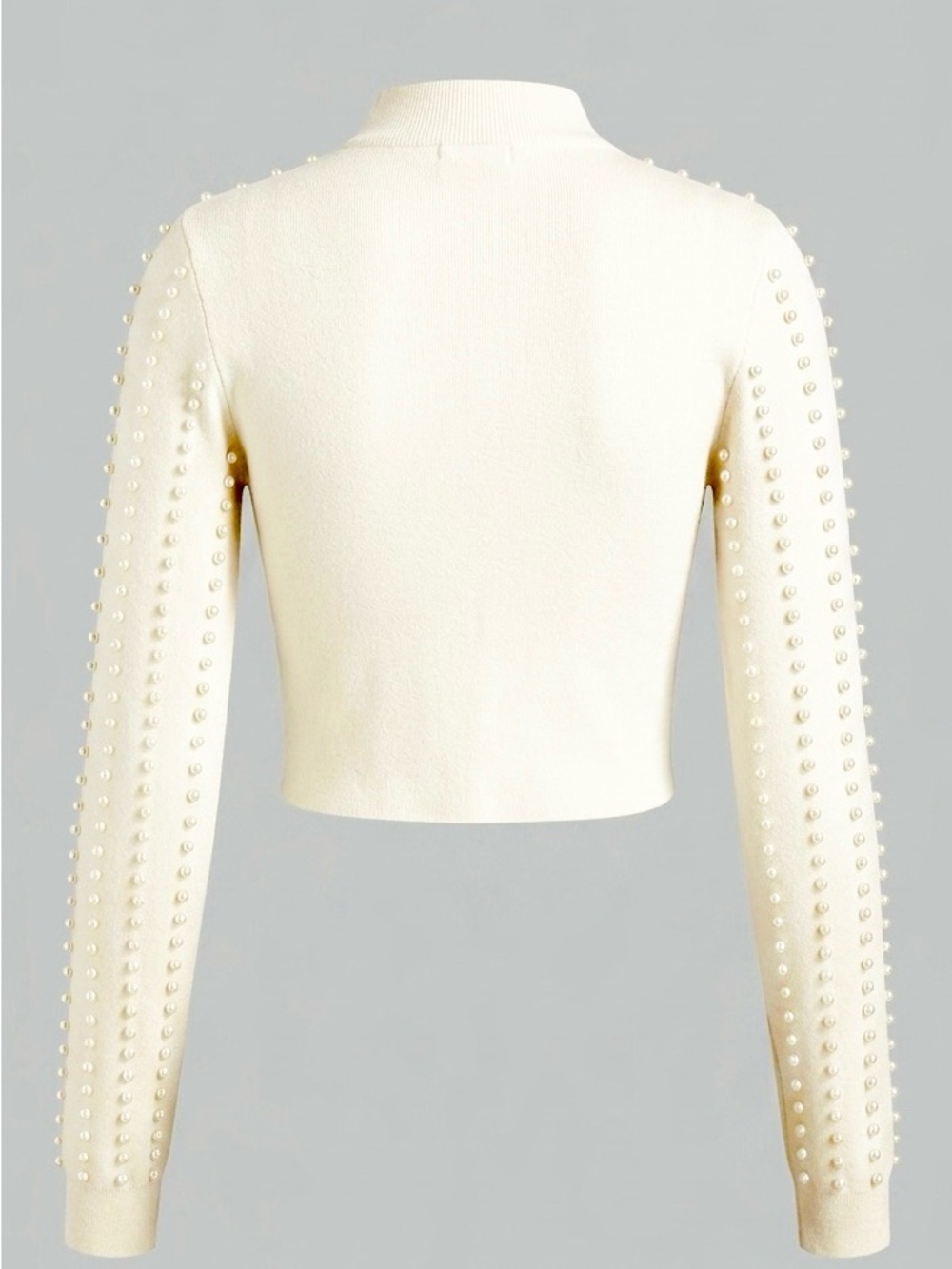 On 12th Young Contemporary Pearl Embellished Mock Neck Sweater – Size Large - Picture 6 of 7